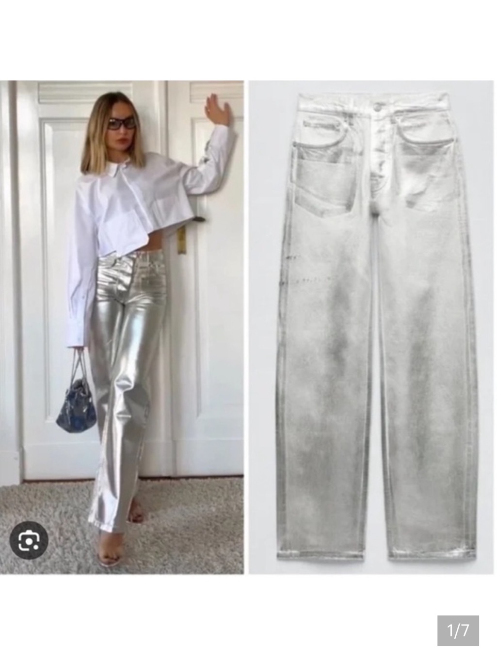Zara Nwt Mid Rise Boyfriend Jeans Silver The Boy Boy Fit
